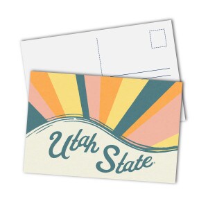 Retro Color Wave Postcard Pastel